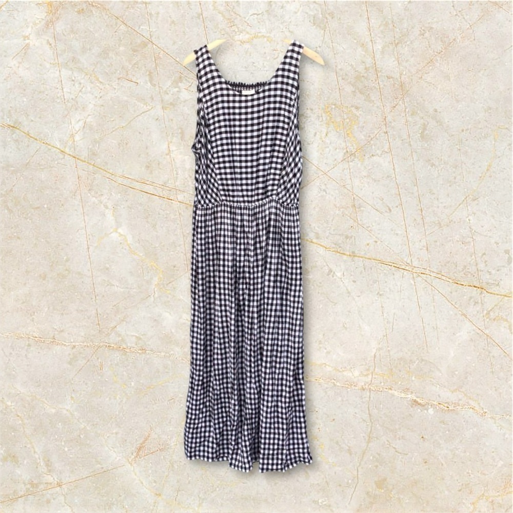 Caslon Plaid Gingham Maxi Boho Country Chic Sleeveless Dress